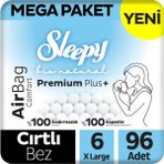 Sleepy Bio Natural Premium Plus Airbag Comfort No:6 Xlarge 96 Adet Bebek Bezi