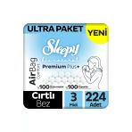 Sleepy Bio Natural Premium Plus Airbag Comfort Ultra Paket Bebek Bezi 3 Numara Midi 224 Adet