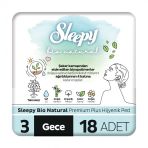 Sleepy Bio Natural Premium Plus Hijyenik 4x18 Adet Gece Ped