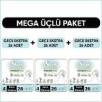 Sleepy Bio Natural Premium Plus Hijyenik Ped Mega Paket Gece Extra 26 x 3 (78 Adet)