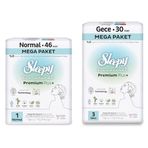 Sleepy Bio Natural Premium Plus Hijyenik Ped Mega Paket Normal 46 Adet+Gece 30 Adet+Cüzdan Hediyeli