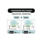 Sleepy Bio Natural Premium Plus Hijyenik Ped Normal 24'Lü + Günlük Ped Normal 40'Lı