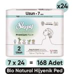 Sleepy Bio Natural Premium Plus Hijyenik Ped Uzun 7X24 Ped (168 Adet)