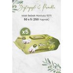 Sleepy Doğal Zeytinyağlı Ve Pamuklu Islak Bebek Havlusu 50 X 5 Adet 250 Yaprak
