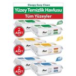 Sleepy Easy Clean 6 adet Beyaz Sabun & Çamaşır Suyu & Arap Sabunu Katkılı Yüzey Temizlik Havlusu