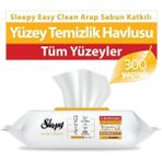 Sleepy Easy Clean Arap Sabunu Katkılı Yüzey Temizlik Havlusu&mendili 3X100 (300 Yaprak) - Renkli - standart