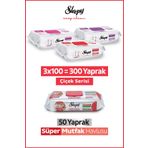 Sleepy Easy Clean Çiçek Serisi&Greyfurt Yağlı Süper Mutfak Yüzey Temizlik Havlusu&Mendili(3x100+50)