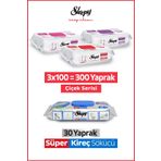 Sleepy Easy Clean Çiçek Serisi&Süper Kireç Sökücü Yüzey Temizlik Havlusu&Mendili(3x100+30)