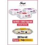 Sleepy Easy Clean Çiçek Serisi&Süper Yağ Çözücü Yüzey Temizlik Havlusu&Mendili(3x100+30)