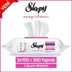 Sleepy Easy Clean Lilyum Buketi Yüzey Temizlik Havlusu 3x100 (300 Yaprak)