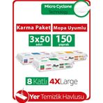 Sleepy Easy Clean Mopa Uyumlu Yer Temizlik Havlusu Karma Paket 3x50 (150 Yaprak)