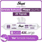 Sleepy Easy Clean Orkide Bahçesi Mopa Uyumlu Yer Temizlik Havlusu 20 Yaprak