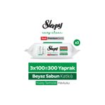 Sleepy Easy Clean Premium Beyaz Sabun Katkılı Yüzey Temizlik Havlusu Mendili 3x100 (300 Yaprak)
