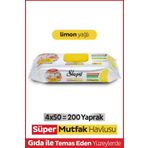 Sleepy Easy Clean Süper Yüzey Temizlik Mutfak Havlusu&mendili Limon Yağlı 4x50 (200 YAPRAK)