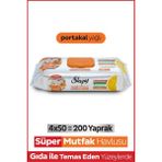 Sleepy Easy Clean Süper Yüzey Temizlik Mutfak Havlusu&mendili Portakal Yağlı 4X50 (200 Yaprak) - Renkli - standart