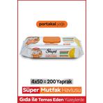 Sleepy Easy Clean Süper Yüzey Temizlik Mutfak Havlusu&mendili Portakal Yağlı 4x50 (200 YAPRAK)
