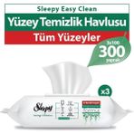 Sleepy Easy Clean Yüzey Temizlik Havlusu 100 x 3 Tüm Yüzeyler İçin Doğal İçerikli Temizlik