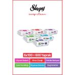 Sleepy Easy Clean Yüzey Temizlik Havlusu & Mendili Doğa-Çiçek Serisi 6X100 Karma Paket - Renksiz