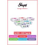 Sleepy Easy Clean Yüzey Temizlik Havlusu Mendili Doğa & Çiçek Serisi 6X100 Karma Paket
