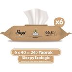 Sleepy Ecologic 6x40 Adet 240 Yaprak Islak Bebek Havlusu