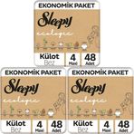 Sleepy Ecologic Ekonomik Paket Külot Bez 4 Numara Maxi 48 Adet (3 paketi)