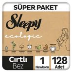Sleepy Ecologic No:1 Yenidoğan 128 Adet Bebek Bezi