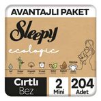 Sleepy Ecologic No:2 Mini 204 Adet Bebek Bezi