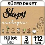 Sleepy Ecologic No:3 Midi 112 Adet Külot Bebek Bezi