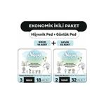 Sleepy Ekonomik Paket (Bio Natural Hijyenik Ped Gece 18'Li + Günlük Ped Uzun 32'Li)