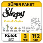 Sleepy Extra No:3 Midi 112 Adet Külot Bebek Bezi