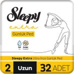 Sleepy Extra Ultra İnce Günlük Ped Uzun 32 Adet Sızıntı Önleyici Teknoloji ile Gün Boyu Konfor