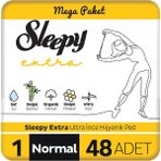 Sleepy Extra Ultra İnce Hijyenik Ped 48 Adet Mega Paket Gün Boyu Konfor ve Sızıntı Önleyici Teknoloji