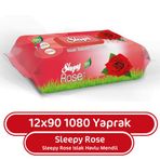Sleepy Gül Kokulu 12x90 1080 Yaprak Islak Havlu Mendil