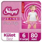 Sleepy Jeans Pink Style No:6 XLarge 80 Adet Külot Bebek Bezi
