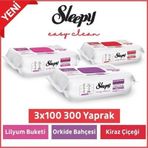 Sleepy Lilyum Buketi, Orkide Bahçesi ve Kiraz Çiçeği Yüzey Temizlik Havlusu 100' lü