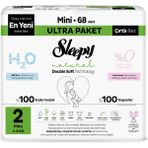 Sleepy Natural 2 Numara Bantlı Bebek Bezi 68 Adet 3 - 6 kg Üstün Emiş Gücü ile Sızdırma Yapmaz - 2 beden (3 - 6 kg)