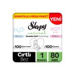 Sleepy Natural Double Soft Avantajlı Mega Paket Bebek Bezi 1 Numara Newborn 80 Adet