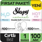 Sleepy Natural Double Soft No:1 Yenidoğan 100 Adet Bebek Bezi