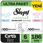 Sleepy Natural Double Soft No:6 XLarge 186 Adet Bebek Bezi