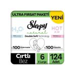 Sleepy Natural Double Soft Ultra Fırsat Paketi Bebek Bezi 6 Numara Xlarge 124 Adet