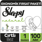 Sleepy Natural No:1 Yenidoğan 100 Adet Bebek Bezi