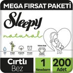 Sleepy Natural No:1 Yenidoğan 200 Adet Bebek Bezi
