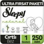 Sleepy Natural No:1 Yenidoğan 250 Adet Bebek Bezi