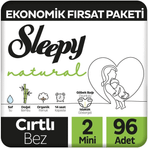 Sleepy Natural No:2 Mini 96 Adet Bebek Bezi