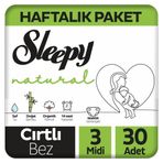 Sleepy Natural No:3 Midi 30 Adet Bebek Bezi
