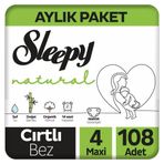 Sleepy Natural No:4 Maxi 108 Adet Bebek Bezi
