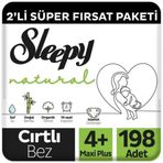 Sleepy Natural No:4+ Maxi Plus 198 Adet Bebek Bezi