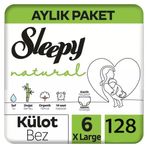 Sleepy Natural No:6 XLarge 128 Adet Külot Bebek Bezi