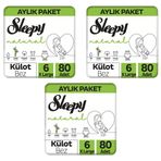 Sleepy Natural No:6 XLarge 240 Adet Külot Bebek Bezi