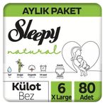 Sleepy Natural No:6 XLarge 80 Adet Külot Bebek Bezi